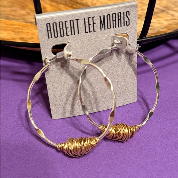 Robert Lee Morris Gold Hoop Earrings - Picture 3 of 8